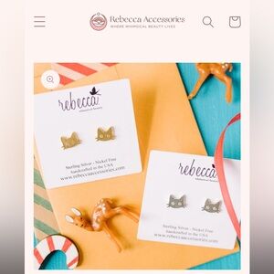 Rebecca Accessories Cat Earrings